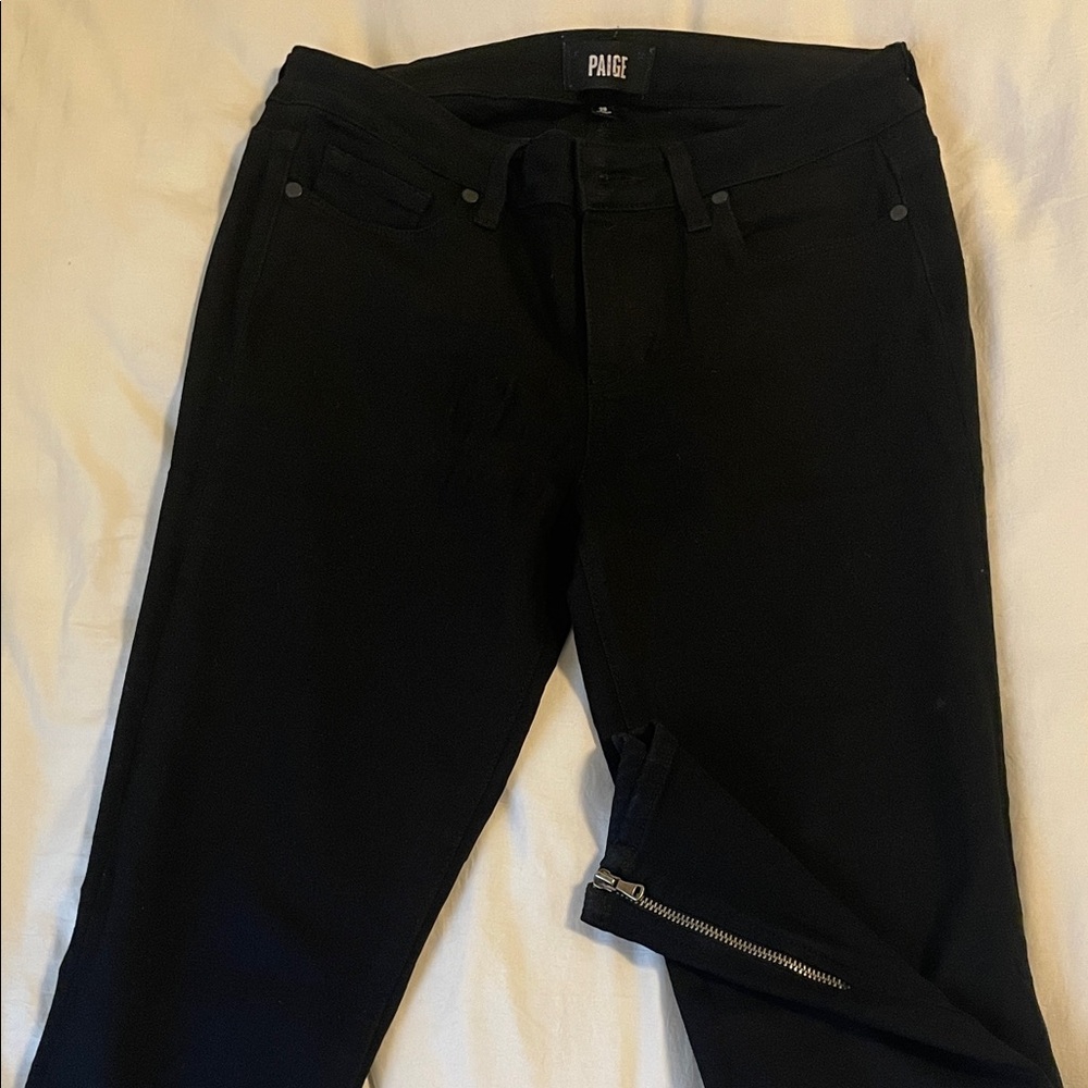 PAIGE Women's Ankle Cropped Black Jeans